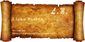Lipka Mietta névjegykártya